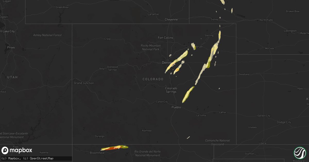 Hail map in Colorado on September 29, 2014