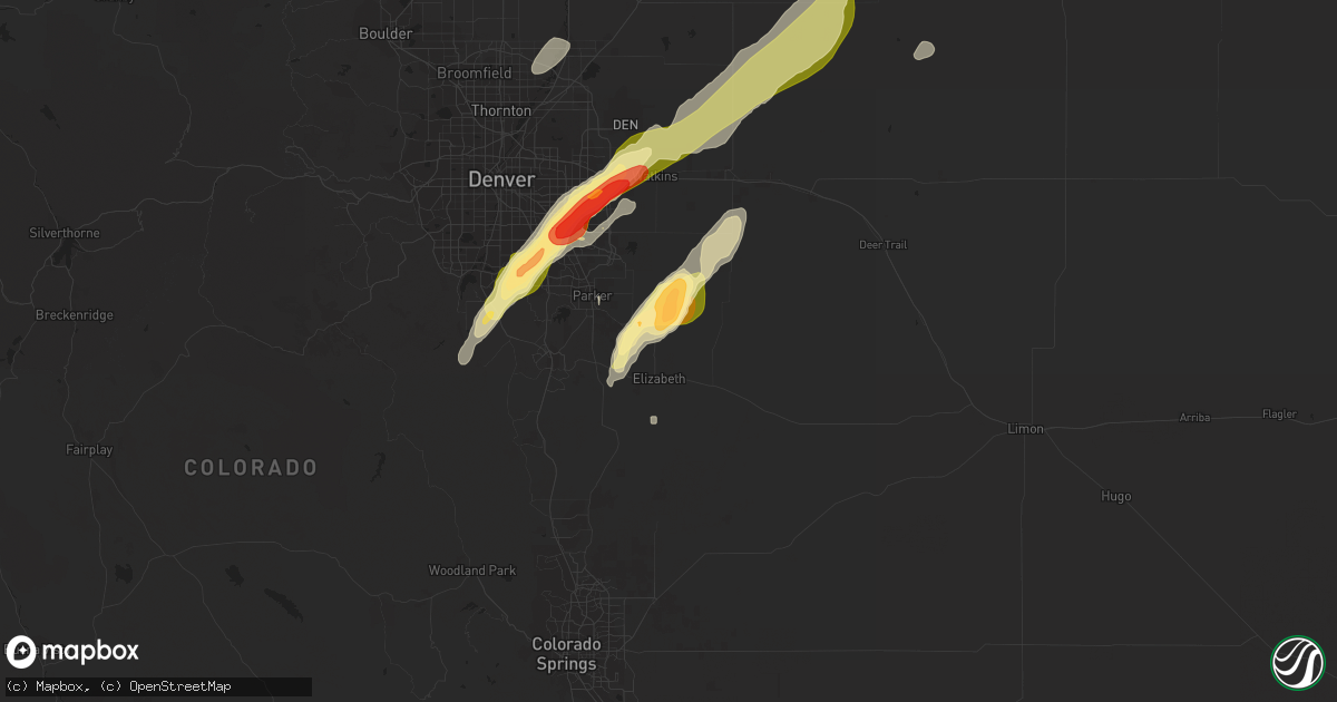 Hail map in Elizabeth, CO on September 29, 2014
