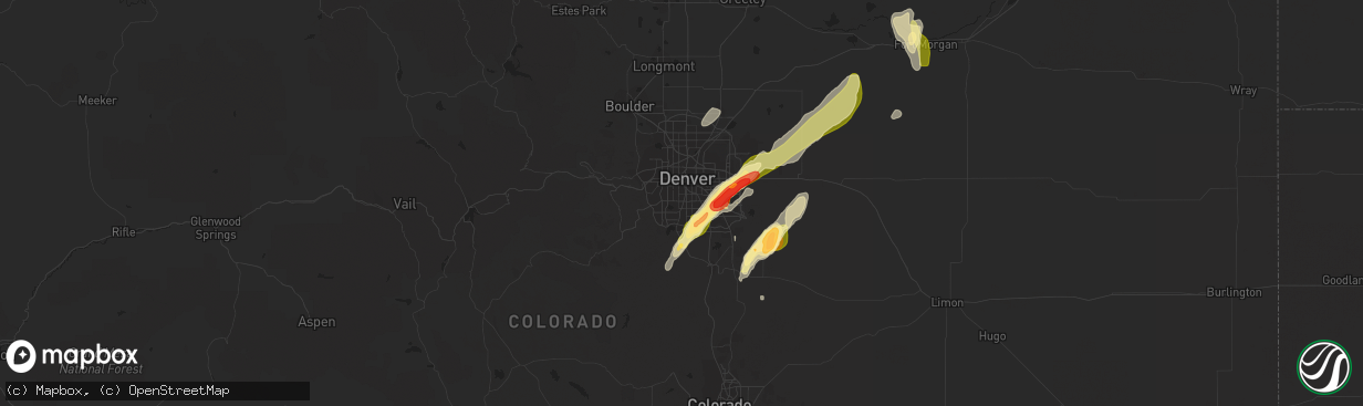 Hail map in Englewood, CO on September 29, 2014