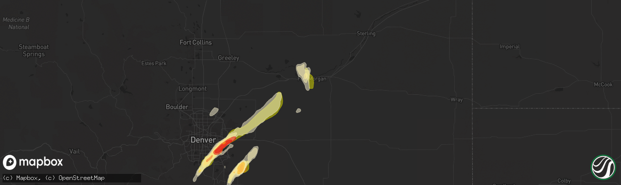 Hail map in Fort Morgan, CO on September 29, 2014