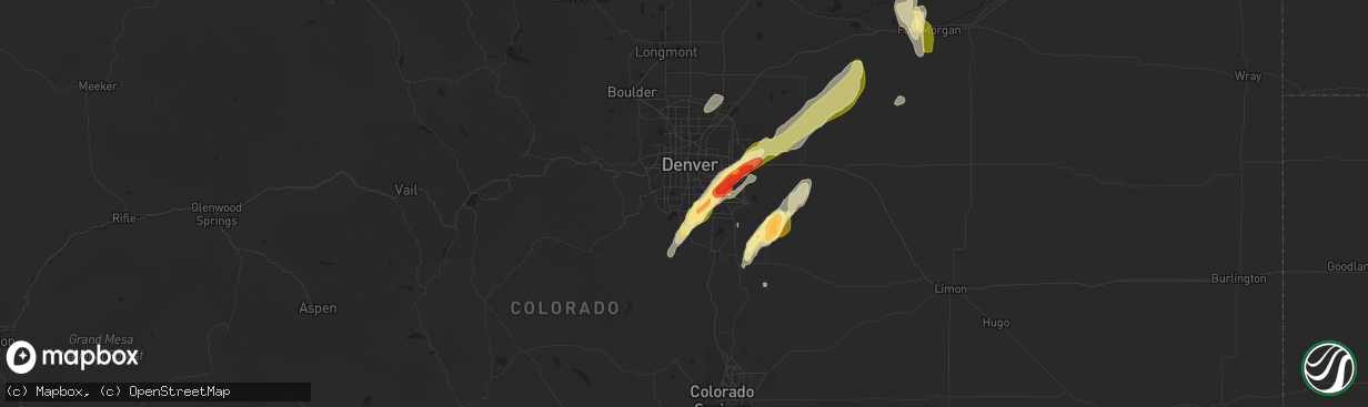 Hail map in Littleton, CO on September 29, 2014