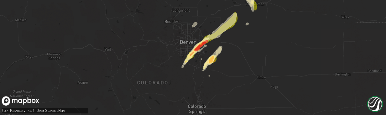 Hail map in Lone Tree, CO on September 29, 2014