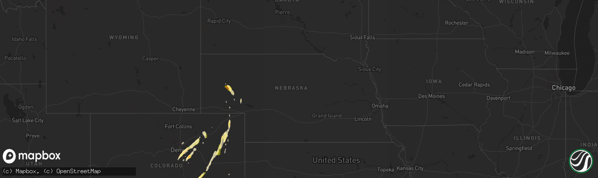 Hail map in Nebraska on September 29, 2014