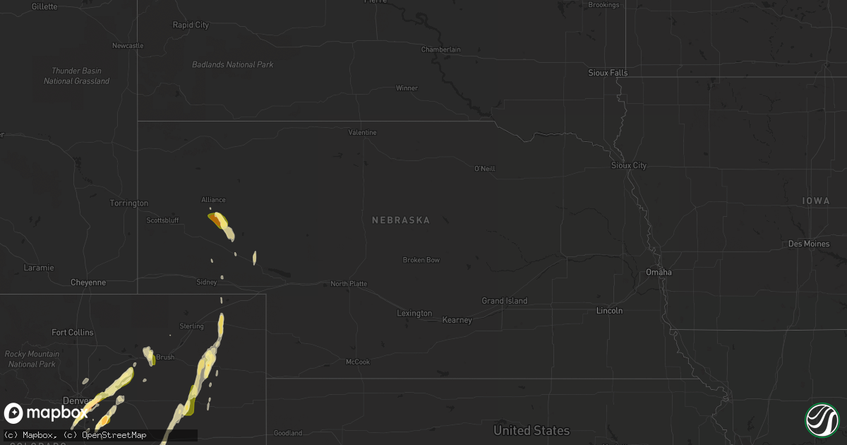 Hail map in Nebraska on September 29, 2014