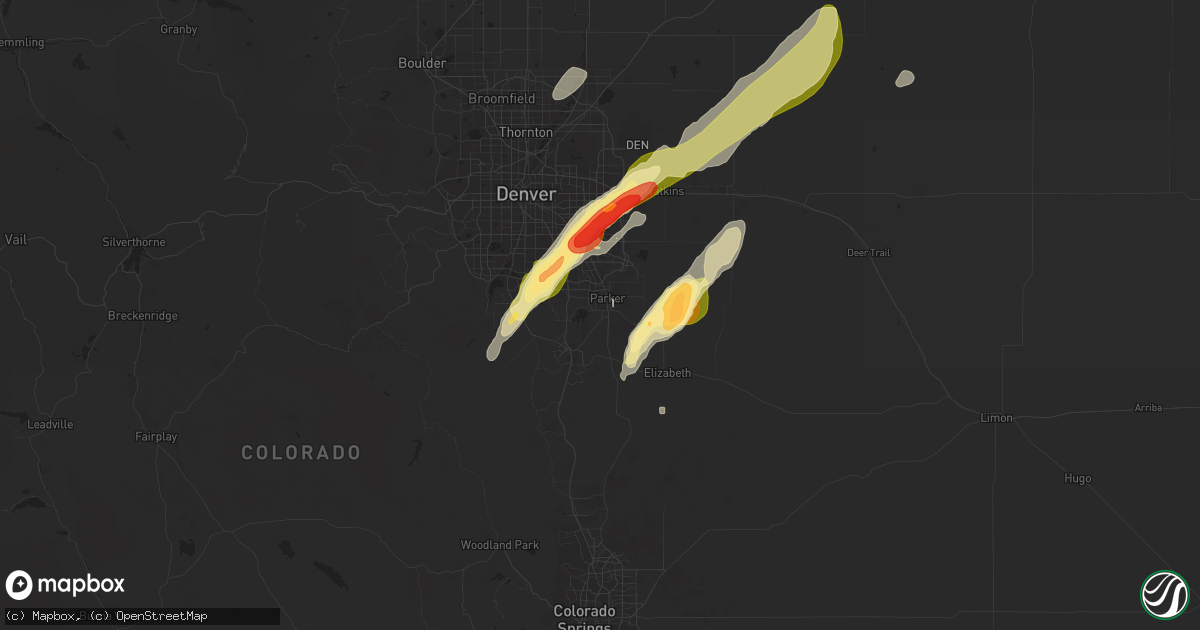 Hail map in Parker, CO on September 29, 2014