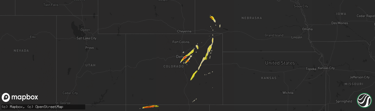Hail map on September 29, 2014