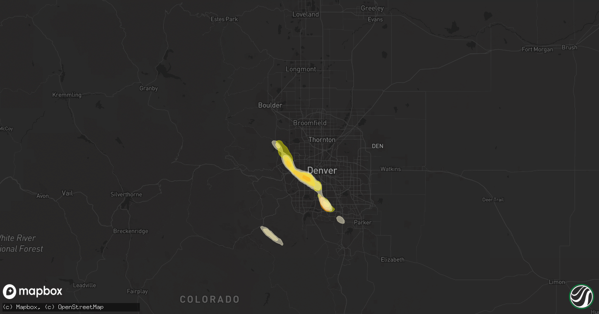Hail map in Arvada, CO on September 29, 2015