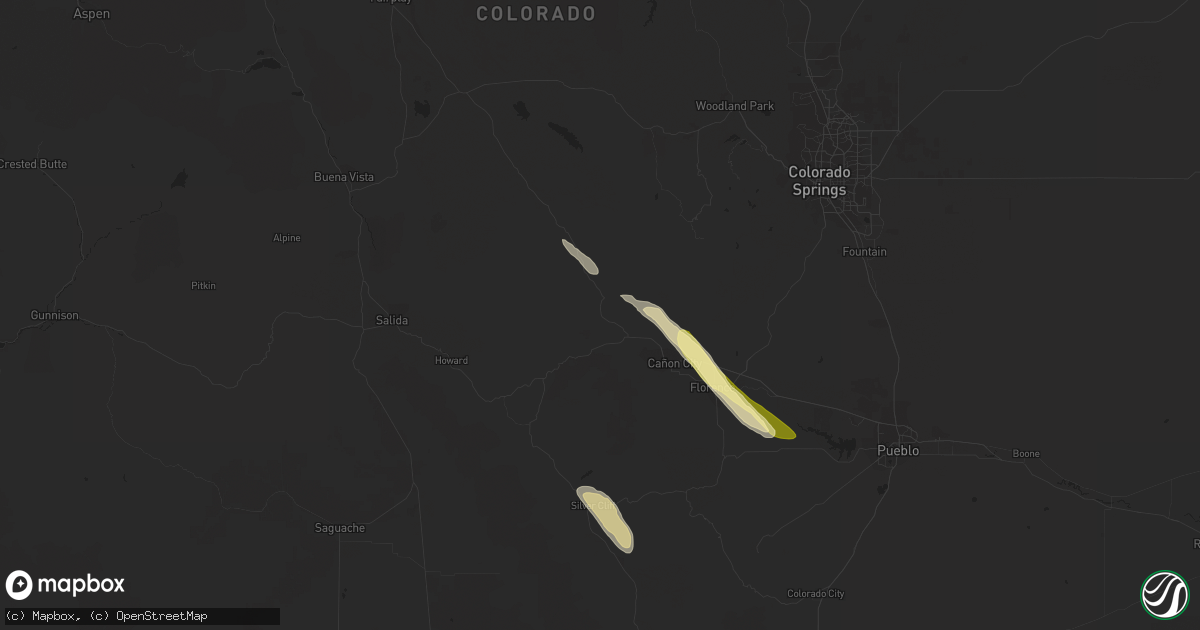 Hail map in Canon City, CO on September 29, 2015