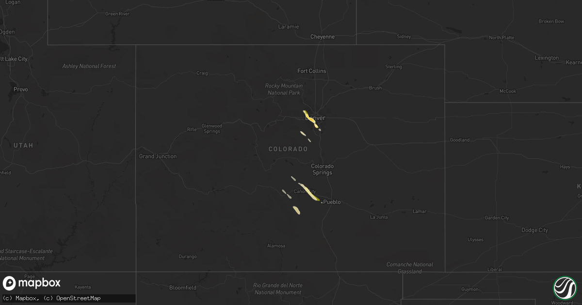Hail map in Colorado on September 29, 2015