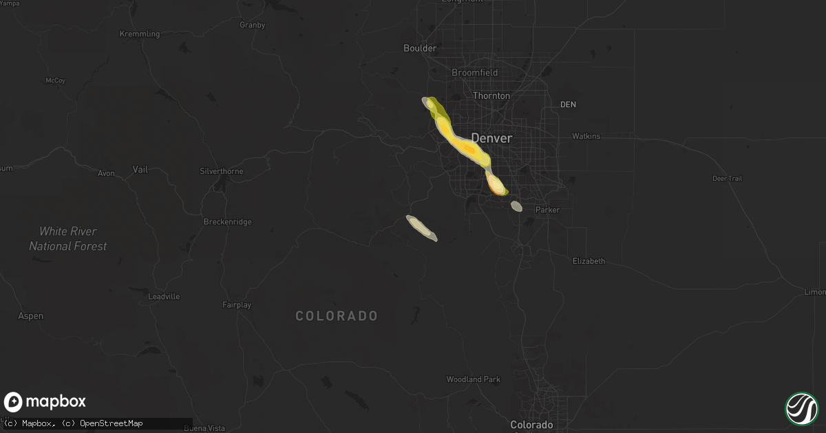 Hail map in Conifer, CO on September 29, 2015