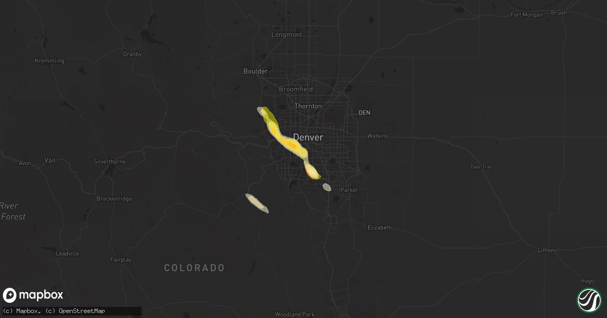 Hail map in Englewood, CO on September 29, 2015