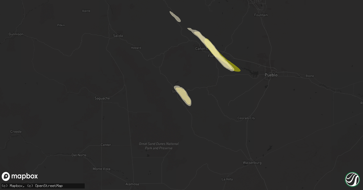 Hail map in Westcliffe, CO on September 29, 2015