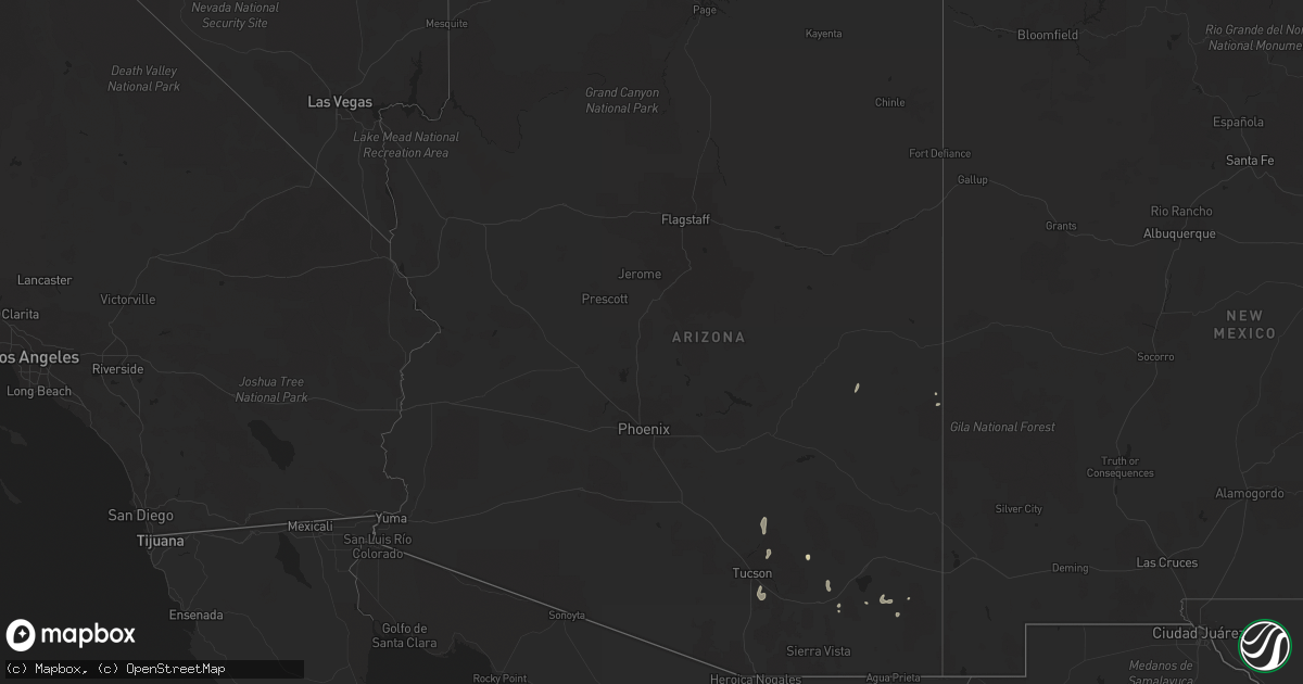 Hail map in Arizona on September 29, 2016