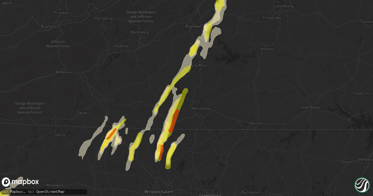 Hail map in Bassett, VA on September 29, 2016
