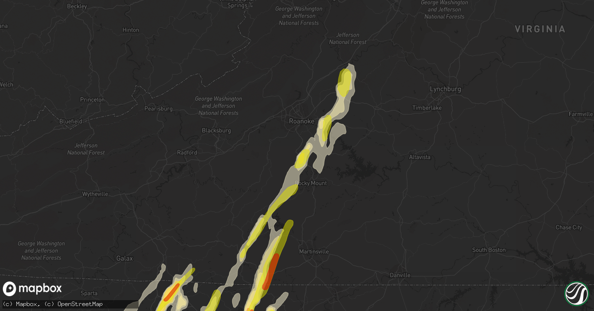 Hail map in Boones Mill, VA on September 29, 2016