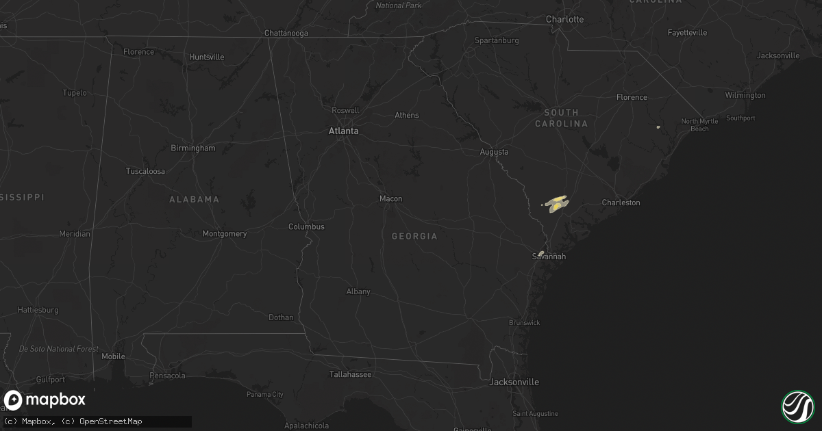Hail map in Georgia on September 29, 2016