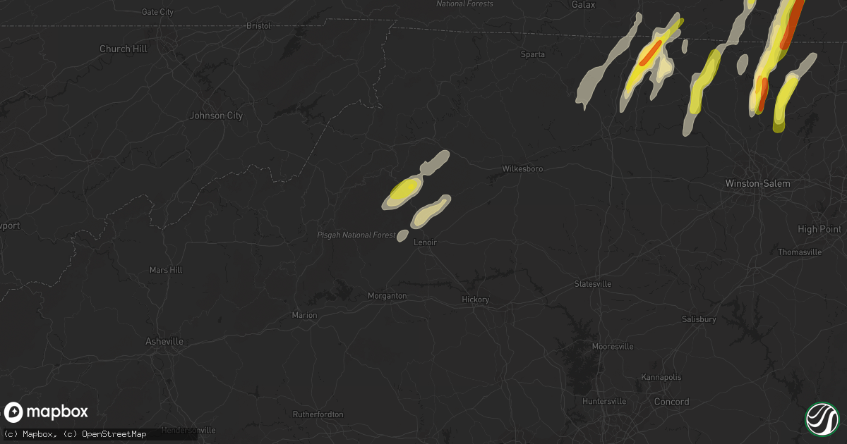 Hail map in Lenoir, NC on September 29, 2016