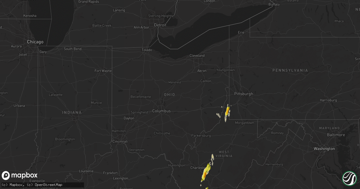 Hail map in Ohio on September 29, 2016