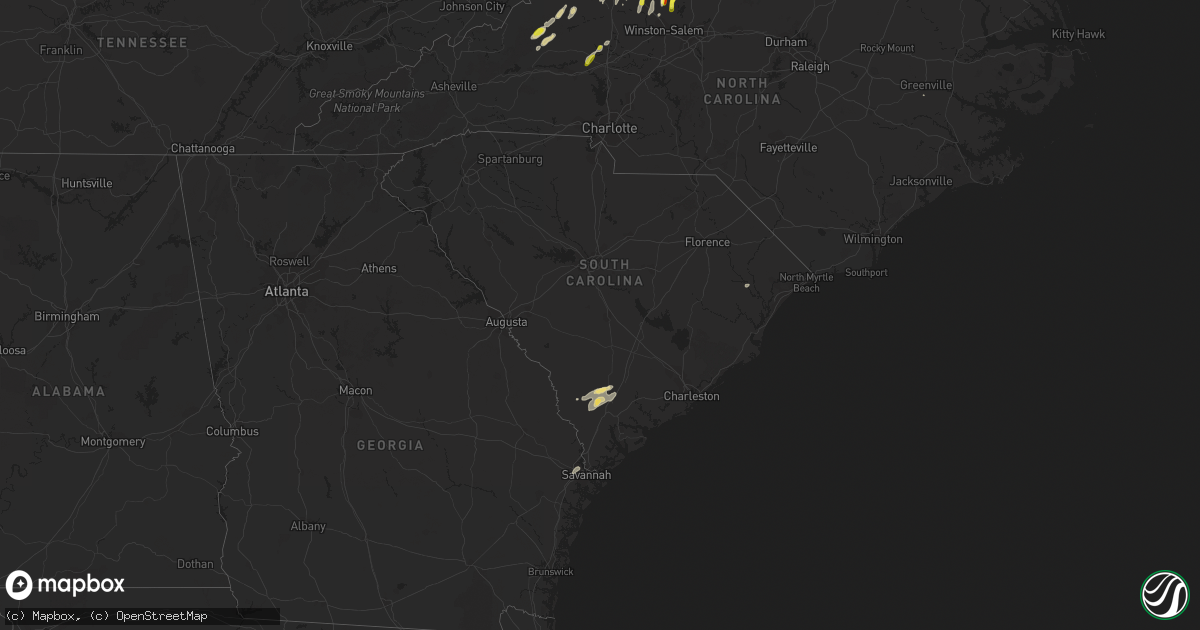 Hail map in South Carolina on September 29, 2016