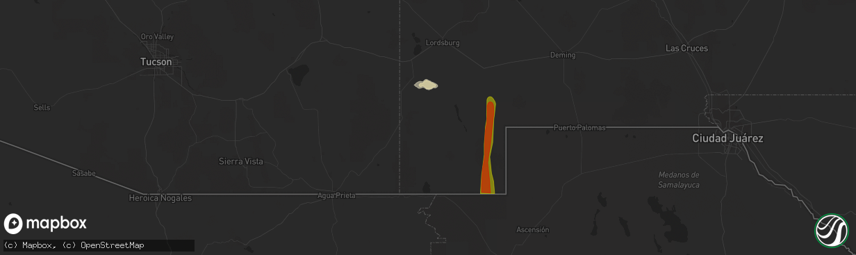 Hail map in Animas, NM on September 29, 2017
