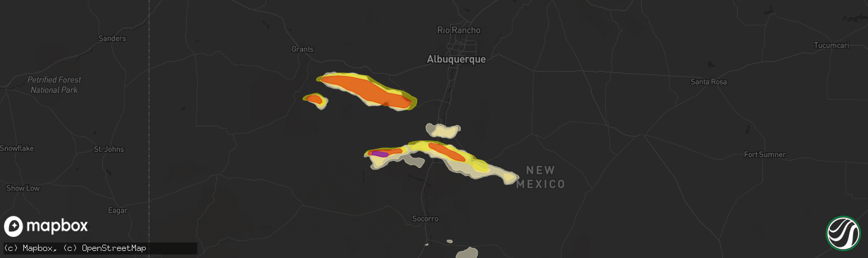 Hail map in Belen, NM on September 29, 2017