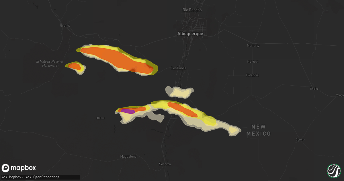 Hail map in Belen, NM on September 29, 2017