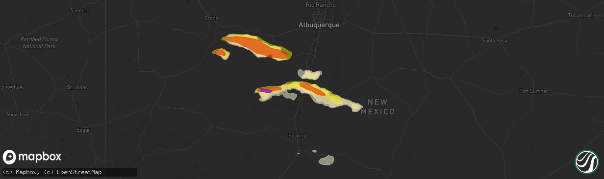 Hail map in Bosque, NM on September 29, 2017
