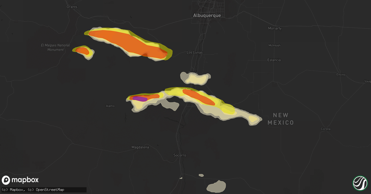 Hail map in Bosque, NM on September 29, 2017