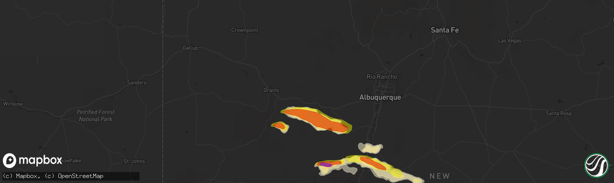 Hail map in Cubero, NM on September 29, 2017