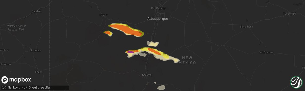 Hail map in Jarales, NM on September 29, 2017
