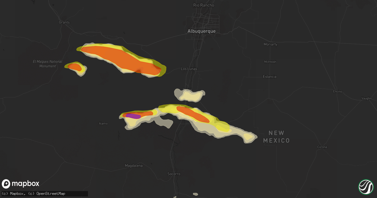 Hail map in Jarales, NM on September 29, 2017