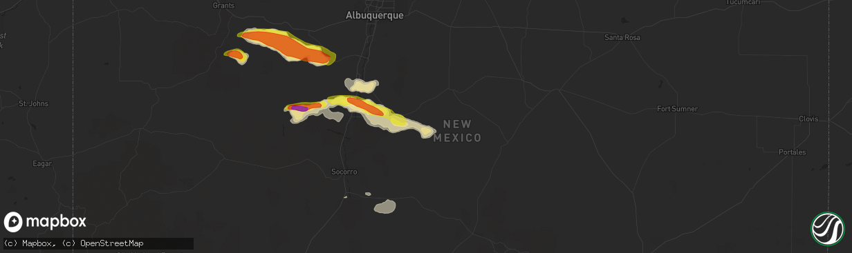 Hail map in Mountainair, NM on September 29, 2017