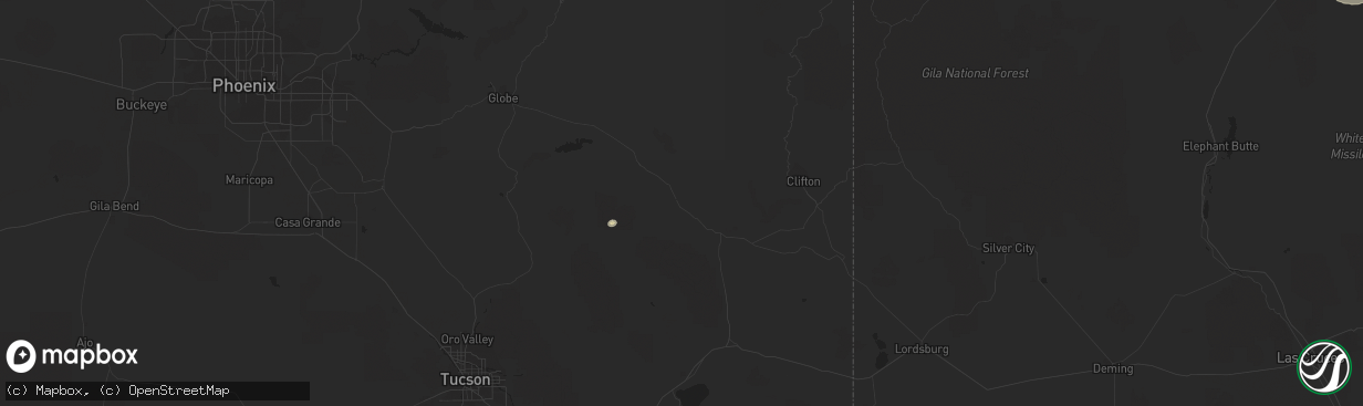 Hail map in Pima, AZ on September 29, 2017