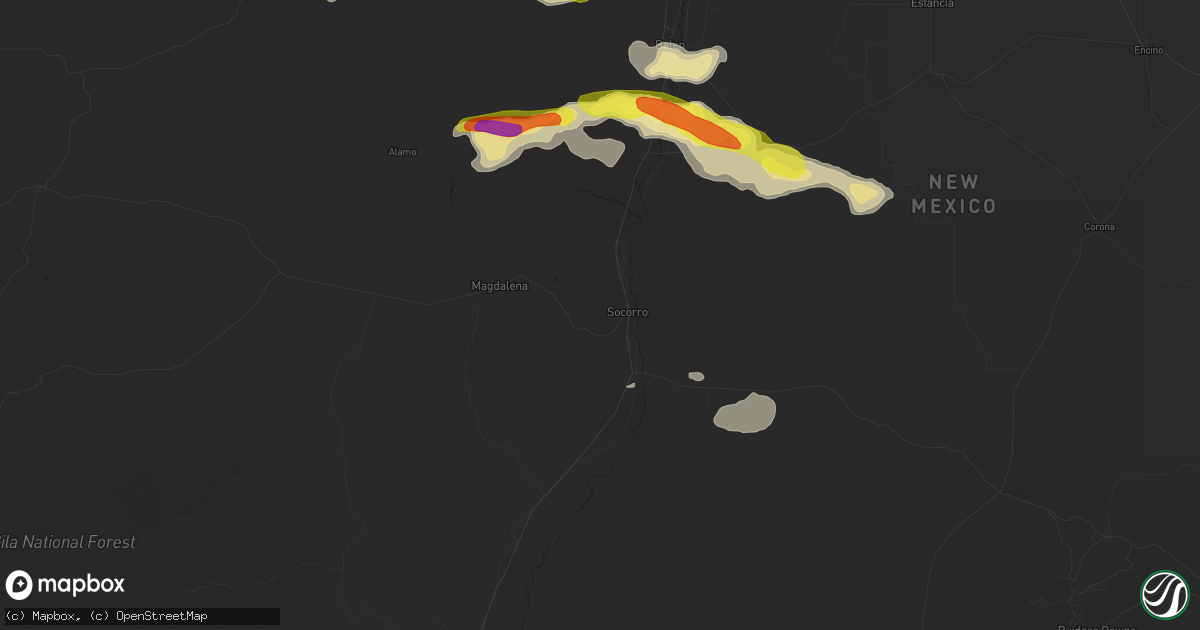 Hail map in Socorro, NM on September 29, 2017