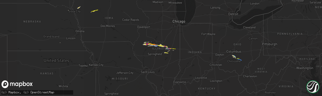 Hail map in Illinois on September 29, 2019