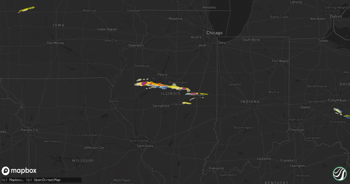 Hail map in Illinois on September 29, 2019