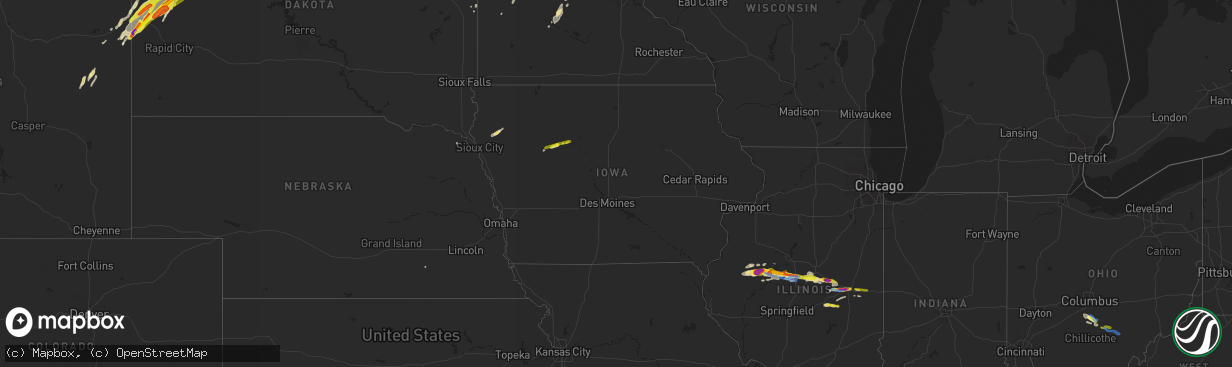 Hail map in Iowa on September 29, 2019