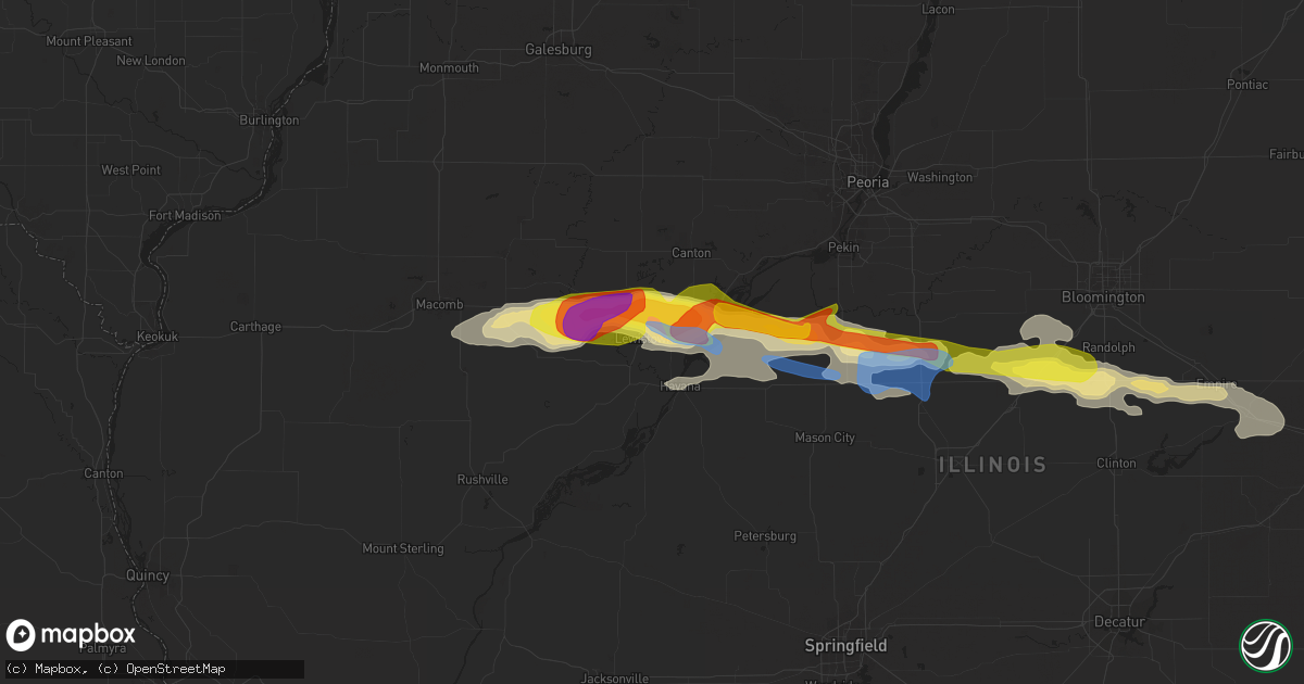 Hail map in Lewistown, IL on September 29, 2019
