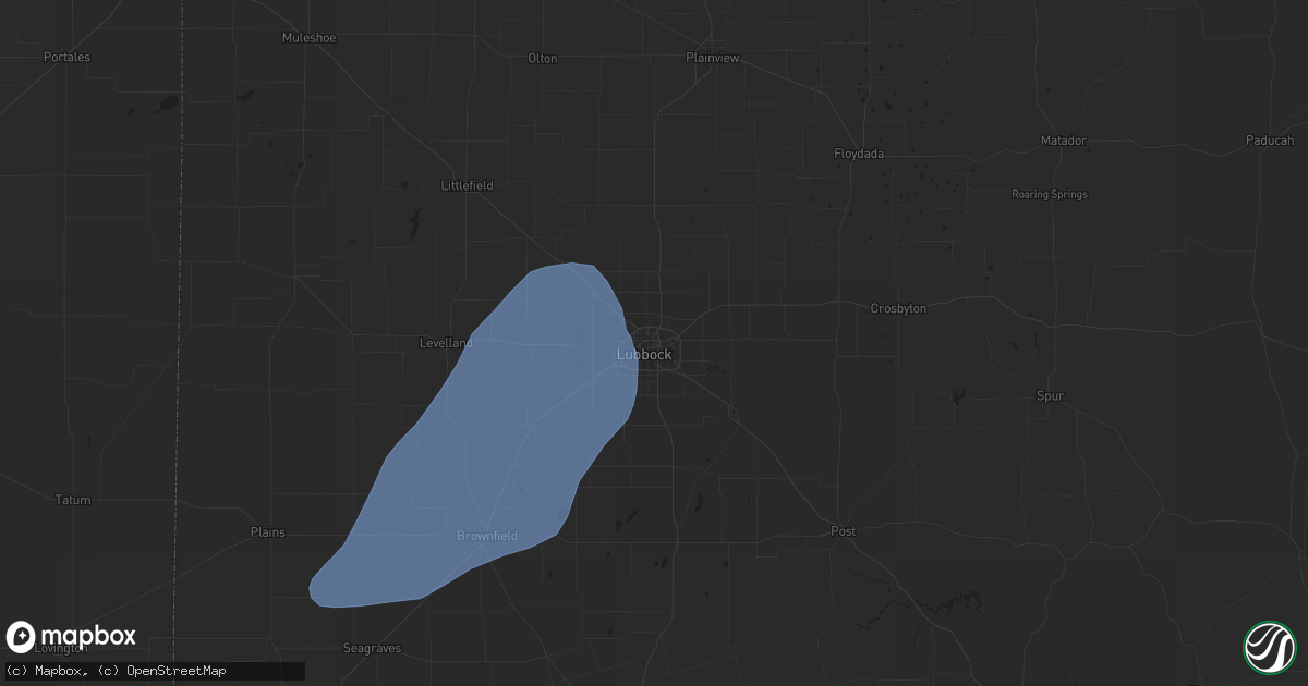 Hail map in Lubbock, TX on September 29, 2019