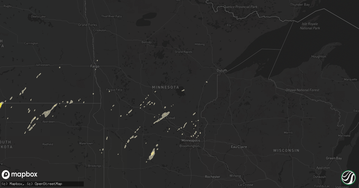 Hail map in Minnesota on September 29, 2019