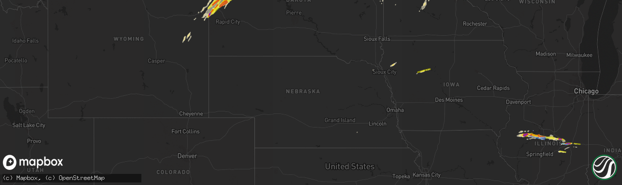 Hail map in Nebraska on September 29, 2019