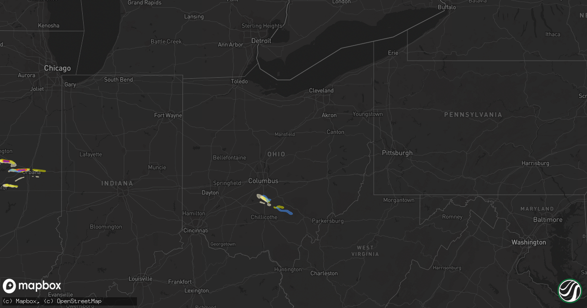 Hail map in Ohio on September 29, 2019