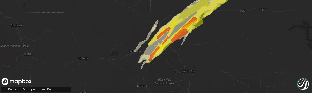 Hail map in Spearfish, SD on September 29, 2019