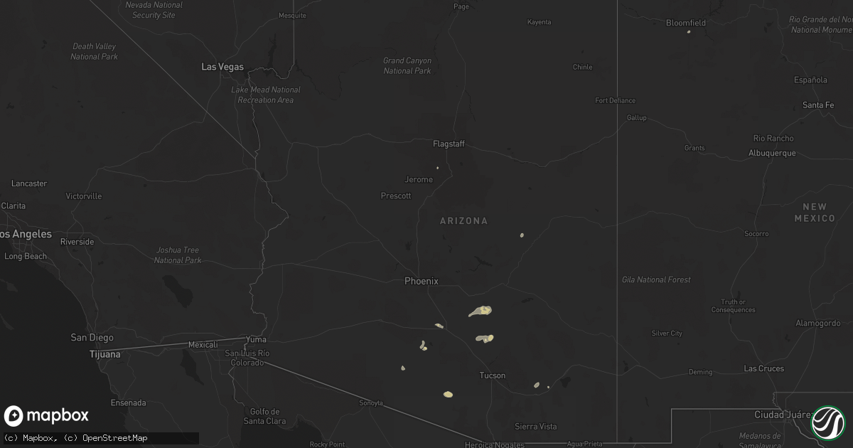 Hail map in Arizona on September 29, 2021