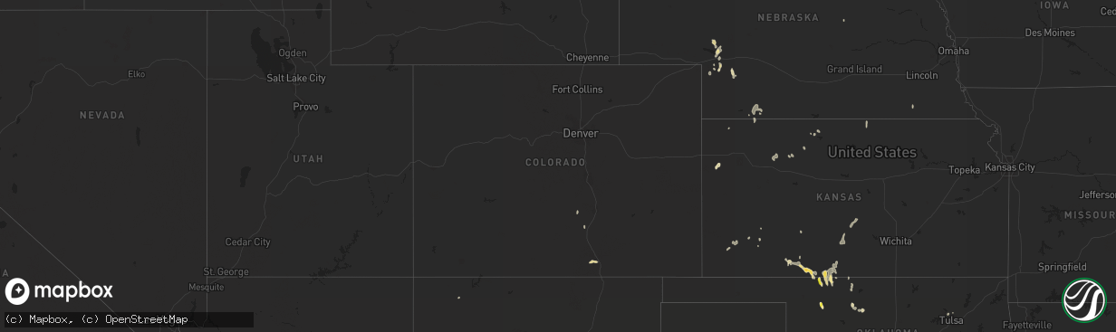 Hail map in Colorado on September 29, 2021