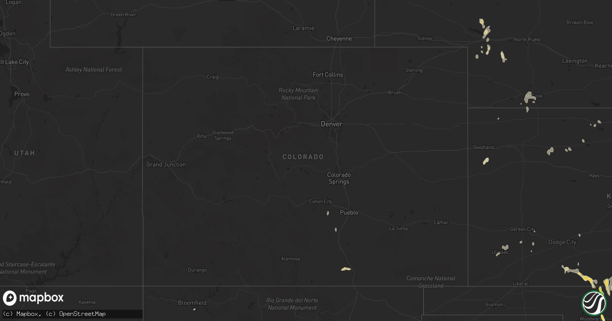 Hail map in Colorado on September 29, 2021