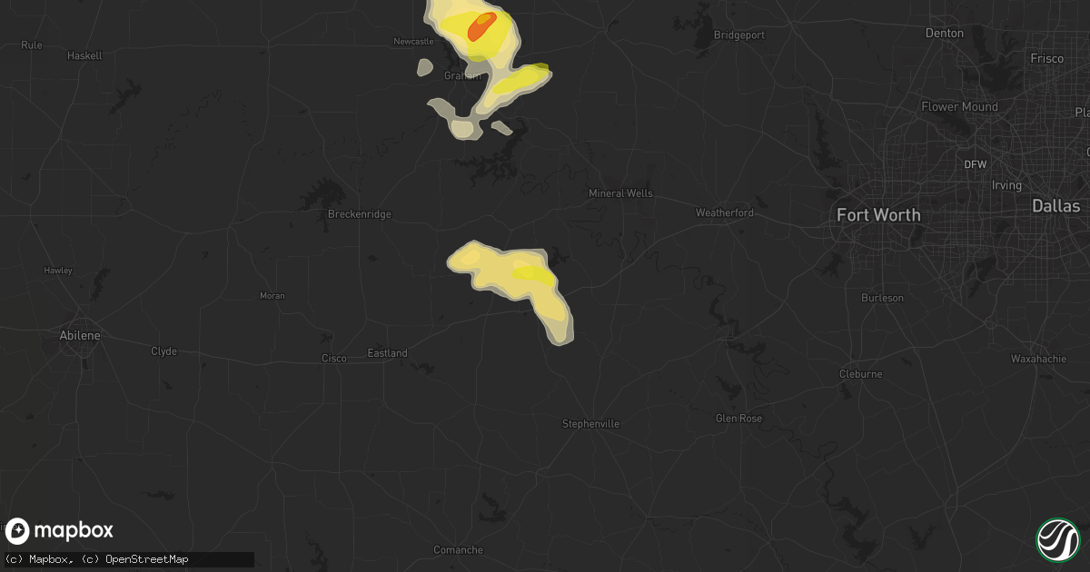 Hail map in Gordon, TX on September 29, 2021