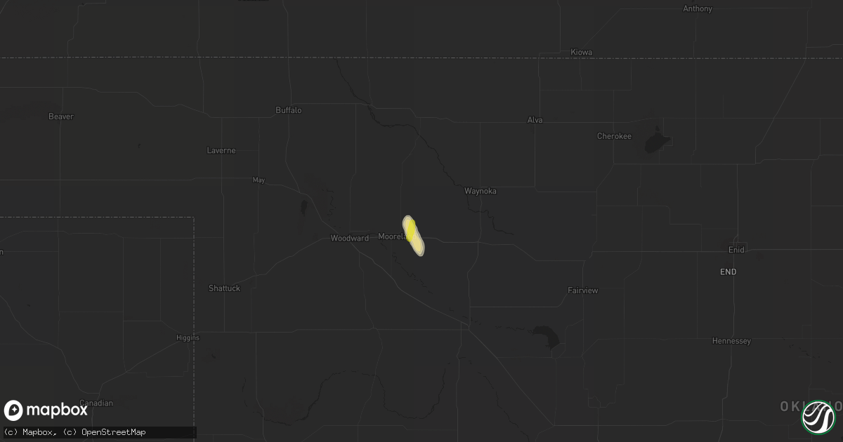 Hail map in Mooreland, OK on September 29, 2021