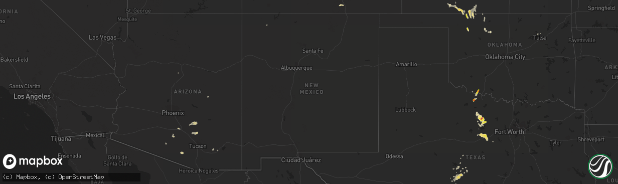 Hail map in New Mexico on September 29, 2021