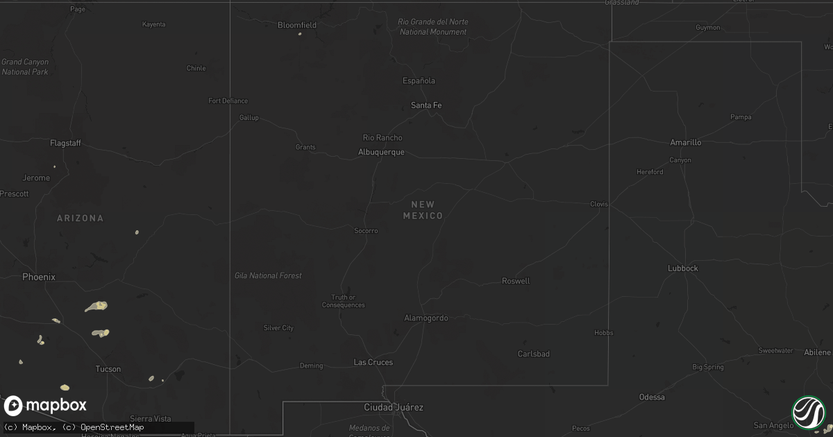 Hail map in New Mexico on September 29, 2021